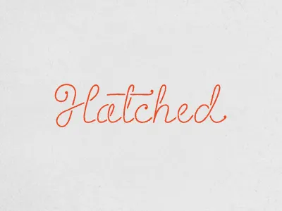 Hatched custom script type typography