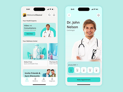 Healthcare Mobile App UI/UX Design secure health app interface