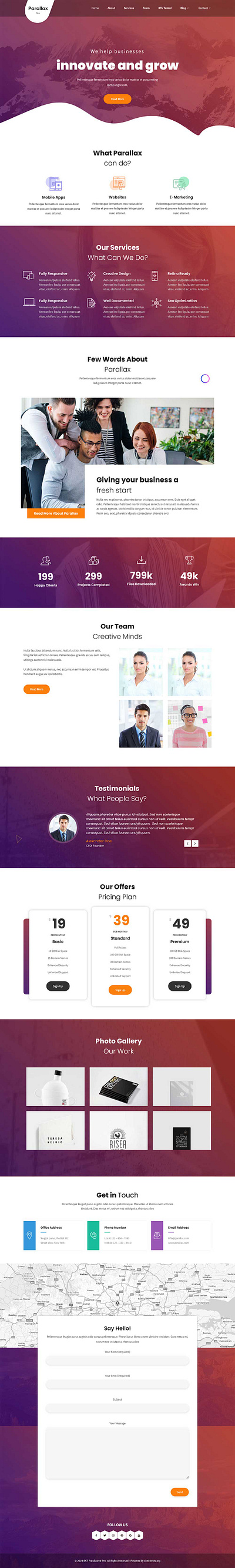 Free Parallax WordPress Theme design free illustration parallax theme theme design website website builder wordpress wordpress design wordpress development wordpress template wordpress theme