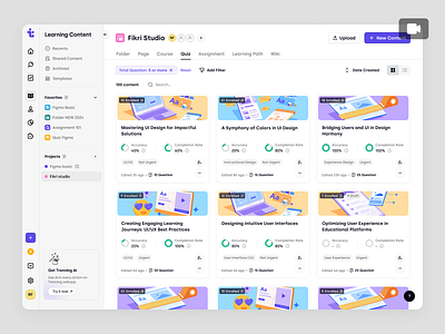 Trenning - Create a New Quiz with AI for a SaaS LMS ai animation course create quiz education education platform learning management system learning path lms product design saas saas design team training ui ux web app web design