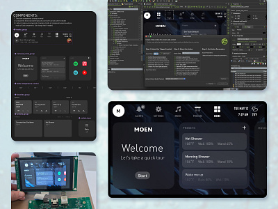 Digital Shower HMI connected products crank storyboard gui hmi iot prototyping smart home