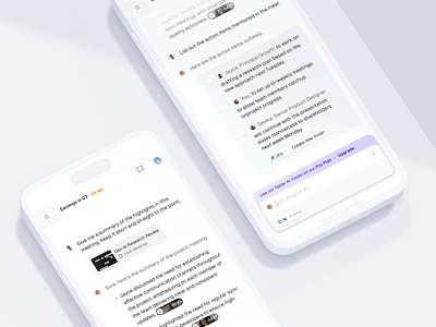 Meeting Summary — AI Chat Interface ai ai app app artificial intelligence assistant business chatgpt clean design ios machine learning meeting mobile mobile app productivity saas task ui user interface ux