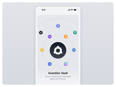 Guardian Vault: a Keychain for Digital Asset Treasury app blockchain mobile product design ui web3