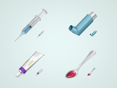 Take your medicine! icons illustration