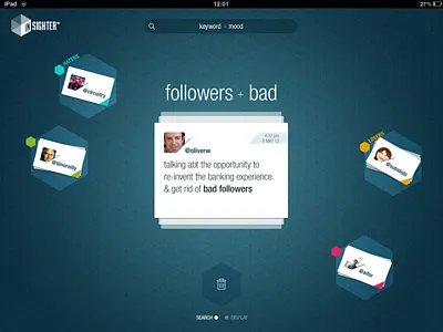 iPad board blue hexagon ipad twitts ui ux