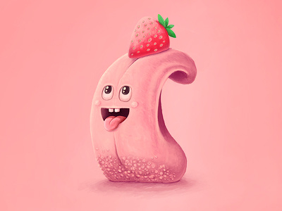 Tongue 2 13mu character cheeks fun illustration smile strawberry tongue