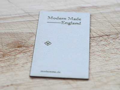 Modern Made business card card colorplan detail england engraving logo made modern