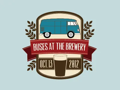 Buses At The Brewery - 2012 beer brewery bus illustration label logo volkswagen