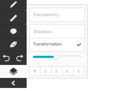 Layers selector menu hud layers menu slider toolbar