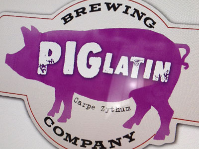 Piglatin Brewing Company brewery craft beer label logo packaging typography