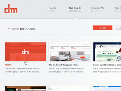 The Goods buttons dan malarkey grey logo mac meta nav orange portfolio sans serif thumbnails ui