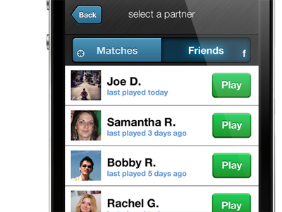 Language Partner Selection UI friends iphone ui