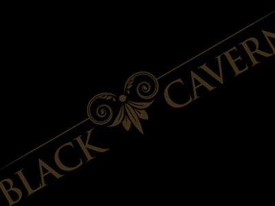 Black Caverns Logo black caverns dark simple typography