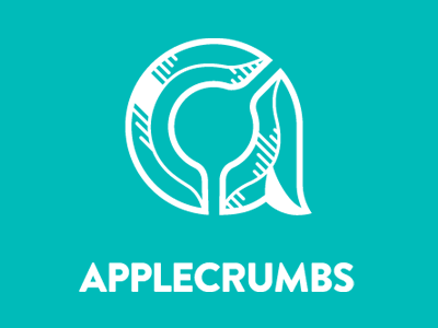 2012 Applecrumbs Logo (clean version) applecrumbs brand clean logo teal