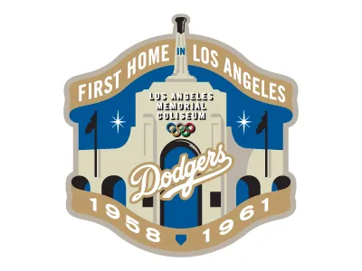 Los Angeles Dodgers Coliseum Game Logo coliseum dodgers logo los angeles mlb sports
