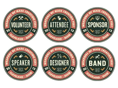 WMC Fest Badge Collection badge cleveland emblem logo mark seal symbol weapons of mass creation wmc fest