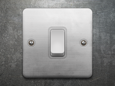 Industrial Swich brushed chrome grey industrial interface ios metal off on power screw switch texture ui