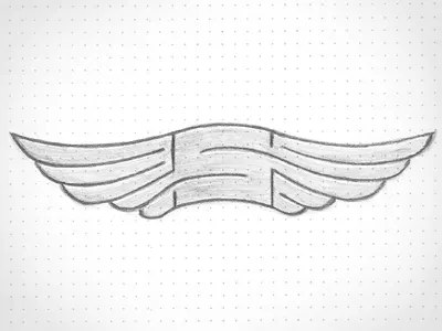 Superhero Wings V2 branding iterate logo sketch superhero studios versions wings
