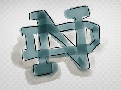 Watercolor Monogram 53 paper monogram notre dame