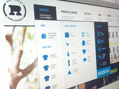Real Thread Drop Nav dropdown icons navigation ui web design website