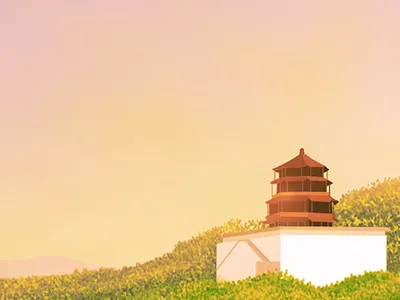 Summer Palace game design illustration landscape level design