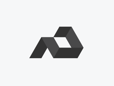 AD branding greyscale identity isometric logo