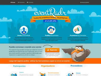 Landing Page for EventRadr 1/2 design fireworks web