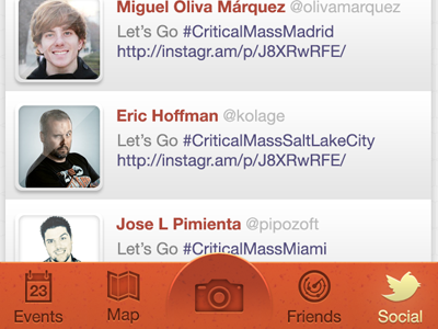 Tab Bar app bike cycling design iphone scene social twitter ui ux