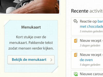 Recipe website activity clean overlay restaurant