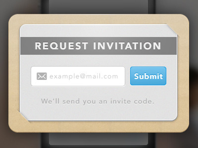 Invitation request form. email form invitation invite submit