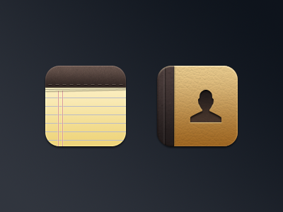 Notes + Contacts contacts glyph icon ios iphone notes texture