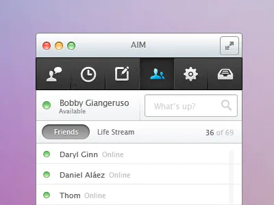 Ideal AIM Messenger aim bobby mac messenger rebound ui