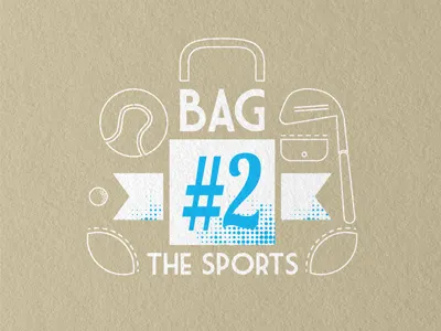 Bag#2 The Sports bag golf illustration leaflet logo sport tennis texture