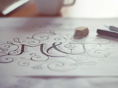 Sketch for a logo brand carol rivello logo pencil sketch