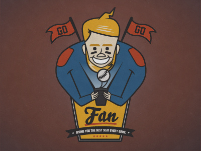 Rough "Fanboy" App branding Concept branding cartoon fan logo sports sports fan