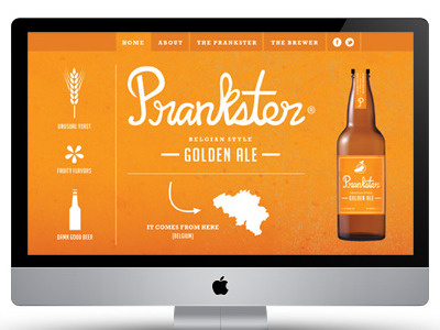 Prankster Homepage beer branding graphic design homepage screen web web design