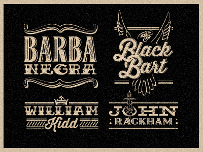 The Pirates of The Black Truth barba negra black bart black truth caribbean dark espm john rackham lettering pirate pirates project rum school ship vintage william kidd