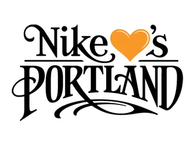 Nike Loves Portland hand lettering lettering serif