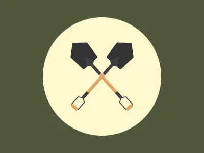 Shovel icon design miners shovel work worker