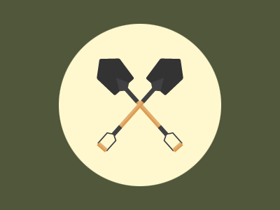 Shovel icon design miners shovel work worker