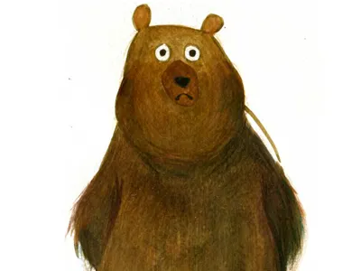 Bear bear character illustration ssebong water colors