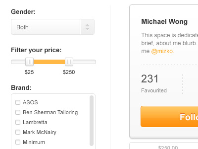 Simple filter filter side ui user interface