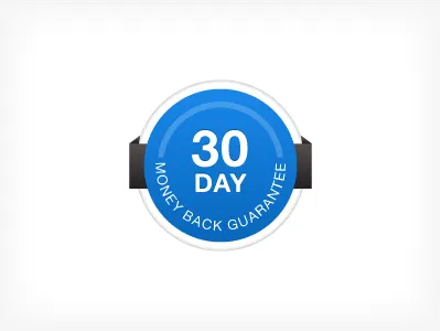 30 Days Money Back Guarantee 30days blue circle emblem