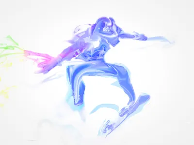 Sporty Board bleed colorful ink montage skateboard