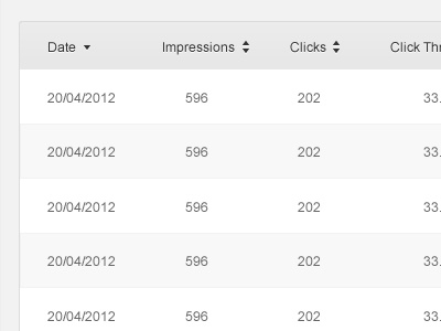 Simple Table design data interface design reporting table table data ui