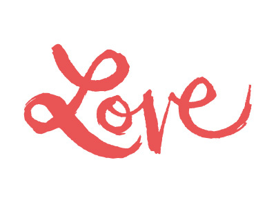 L O V E design hand letter love paint