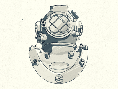 Diving Helmet Sketch c4d cinema 4d helmet npr sketch