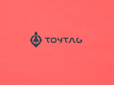 TOYTAG blue fresh logo mark red rocket symbol