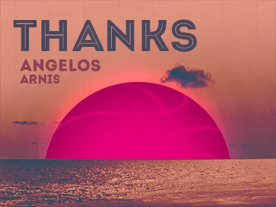 Thanks Angelos debut dribbble first shot invitation invite sunset thank you thanks