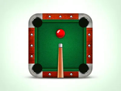 Snooker iOS Icon app apple ball cloth cue stick design green ios ipad iphone snooker table wood